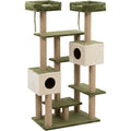 Wfkbz Twin Condo Offset Cat Tower Olive Cream - Product view