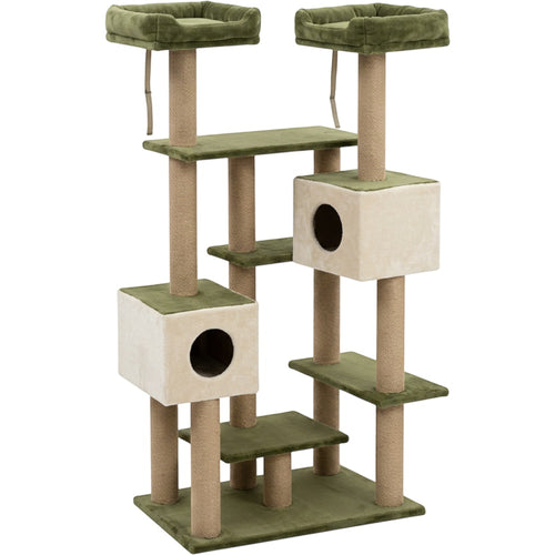 Wfkbz Twin Condo Offset Cat Tower Olive Cream - Product view
